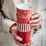 Royal Çizgili Pembe Kulpsuz Mug 230 ml