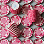 Royal Çizgili Pembe Kulpsuz Mug 230 ml