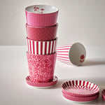 Royal Çizgili Pembe Kulpsuz Mug 230 ml