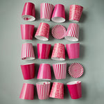 Royal Çizgili Pembe Kulpsuz Mug 230 ml