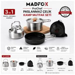 Madfox ProChef 3IN1 Paslanmaz Çelik Kamp Mutfak Seti