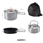 Madfox ProChef 3IN1 Paslanmaz Çelik Kamp Mutfak Seti