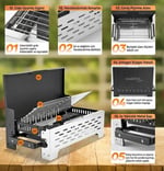 Madfox SteelFold Paslanmaz Çelik Katlanabilir Mangal