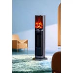 Hoogar German 2075 L Grey Oben Seri Oled Şömineli Ekran Dijital Kule Tipi Seramik Fanlı Isıtıcı