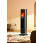 Hoogar German 2075 L Grey Oben Seri Oled Şömineli Ekran Dijital Kule Tipi Seramik Fanlı Isıtıcı