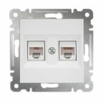 MAKEL Data Cat6+Cat3 İkili Mekanizma+Kapak Defne Beyaz