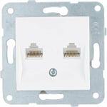MAKEL Data Prizi İkili (Cat3+Cat6) Modül Beyaz Krea