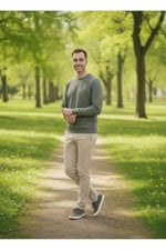 Erkek Bisiklet Yaka Pamuklu Şardonlu Regular Fit Sweatshirt