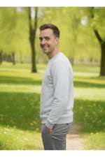 Erkek Bisiklet Yaka Pamuklu Şardonlu Regular Fit Sweatshirt