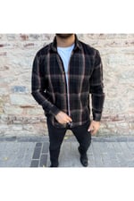 Erkek Relax Fit Rahat Kesim Gömlek Yaka Kışlık Oduncu Gömlek