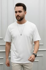 Oversize Bisiklet Yaka Tişört 