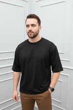 Oversize Bisiklet Yaka Tişört 