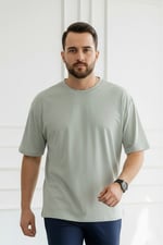 Oversize Bisiklet Yaka Tişört 