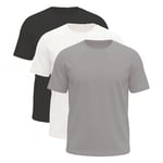 Oversize Bisiklet Yaka Tişört Yumuşak Nefes Alabilen Kumaş 3'lü Set