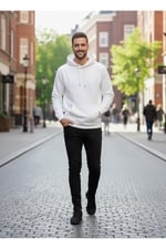 Unisex Pamuklu Yumuşak Dokulu İçi Şardonlu Kapüşonlu Sweatshirt