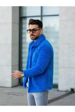 Unisex Yeşil Peluş Gömlek Yaka Düğmeli Çift Cepli Regular Fit Wersoft Polar Kumaş