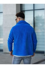 Unisex Yeşil Peluş Gömlek Yaka Düğmeli Çift Cepli Regular Fit Wersoft Polar Kumaş