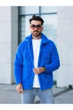 Unisex Yeşil Peluş Gömlek Yaka Düğmeli Çift Cepli Regular Fit Wersoft Polar Kumaş