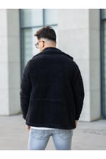Unisex Yeşil Peluş Gömlek Yaka Düğmeli Çift Cepli Regular Fit Wersoft Polar Kumaş