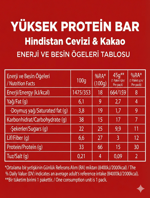 Yüksek Protein Bar - Hindistan Cevizli ve Kakaolu 45g x 12 Adet