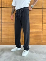 Antrasit Çizgi Baggy Pantolon