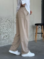 BEJ BAGGY KETEN PANTOLON