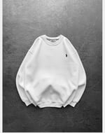 BEYAZ BASİC POLO SWEAT