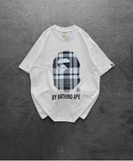 BEYAZ GRİ KARE BAPE TSHİRT