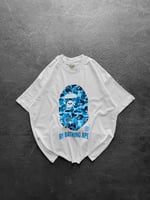 BEYAZ MAVİ BAPE TSHİRT