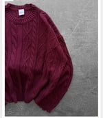 BORDO CROP ÖRGÜ TRİKO KAZAK