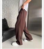 KAHVE FİTİLLİ KUMAŞ BAGGY PANTOLON
