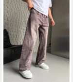 KAHVE PARÇALI BAGGY KOT PANTOLON