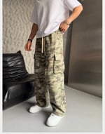KAMUFLAJ ÇİFT KARGO CEPLİ BAGGY PANTOLON