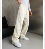 KREM GABARDİN KUMAŞ BAGGY PANTOLON