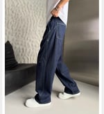 LACİVERT DİKİŞLİ SÜPER BAGGY PANTOLON