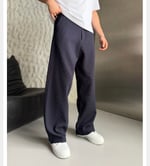 LACİVERT FİTİLLİ KUMAŞ BAGGY PANTOLON