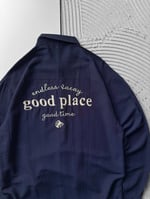 LACİVERT GOOD PLACE OVERSİZE GÖMLEK