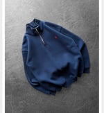 LACİVERT YARIM FERMUARLI POLO SWEAT