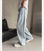 MAVİ PARÇALI BAGGY KOT PANTOLON