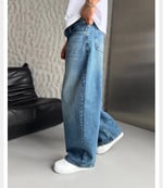 MAVİ SÜPER BAGGY KOT PANTOLON