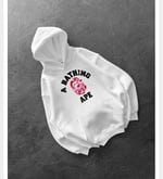 PEMBE BASKI BEYAZ BAPE SWEAT