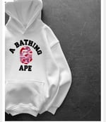 PEMBE BASKI BEYAZ BAPE SWEAT