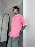 PEMBE BİSİKLET YAKA ADİDAS TSHİRT