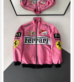 PEMBE FERRARİ BOMBER CEKET