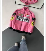 PEMBE FERRARİ BOMBER CEKET