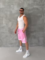 PEMBE ŞERİTLİ JORDAN ŞORT
