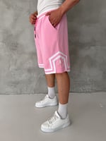 PEMBE ŞERİTLİ JORDAN ŞORT