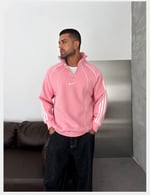 PEMBE ŞERİTLİ YARIM FERMUAR NİKE SWEAT
