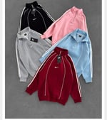 PEMBE ŞERİTLİ YARIM FERMUAR NİKE SWEAT