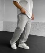 Şardonlu Gri Baggy Basic Eşofman